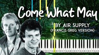 Come What May by Air Supply piano cover  + sheet music & lyrics