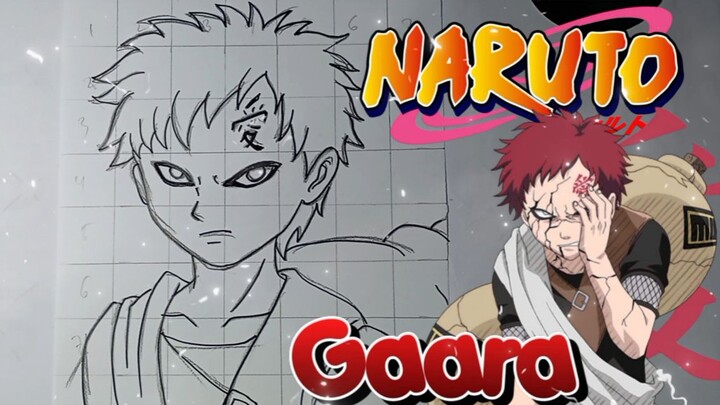 menggambar gaara dari anime  naruto