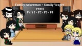 Family Ackerman + family Yeager reacts ( Aot react to Eren , Levi  , Mikasa , future , )