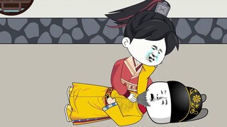 Zhu Yuanzhang woke up from his coma, "dying", and gently stroked Zhu Di's head.