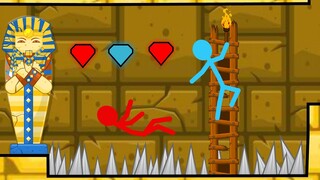 Watergirl and Fireboy , Stickman Animation - (Part 10 Piramid Temple Parkour)