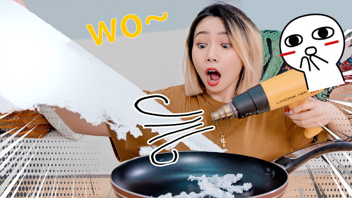 Use plastic foam to make a sharp knife!