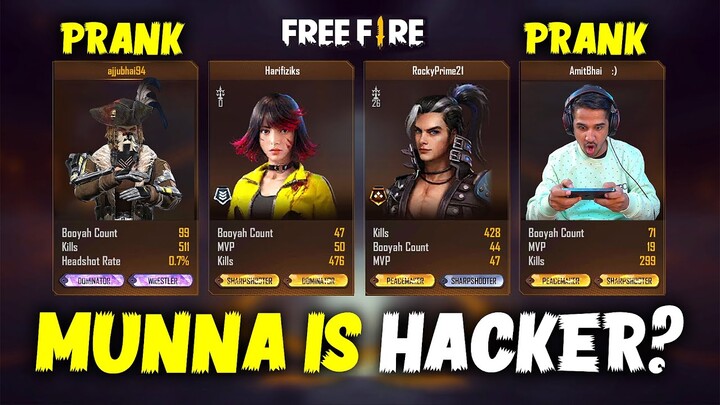 Munna Is Hacker🤣 Prank with Random Player CS Gameplay - Garena Free Fire- Total Gaming