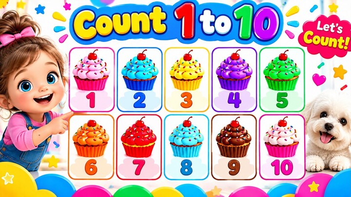 Learn Numbers 1–10 with Colorful Cakes 🧁  Counting for Kids | Preschool Learning