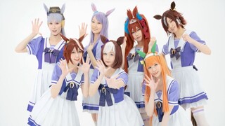 [ สู้เพื่อฝันพระราชาสาวเดอร์บี้ ][ｽピｶ7人で]GIRLS LEGEND Uｺｽプﾚで踊ってみた[ｵﾘジﾅﾙ heart发]