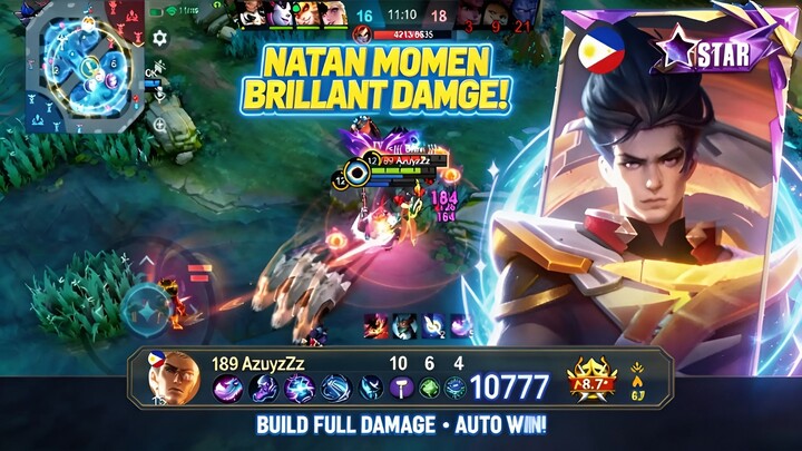 Natan Brilliant Damage! 😳 10 Kill, MVP 8.7 — Lawan mati tanpa sadar. Auto Win! 💥