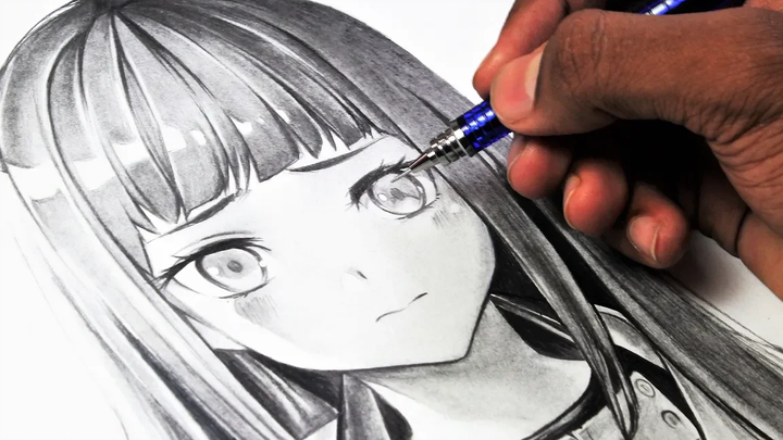 ONE PENCIL ART -- Drawing ฮินาตะ ฮิวงะ ฮินาตะ ฮิวงะ