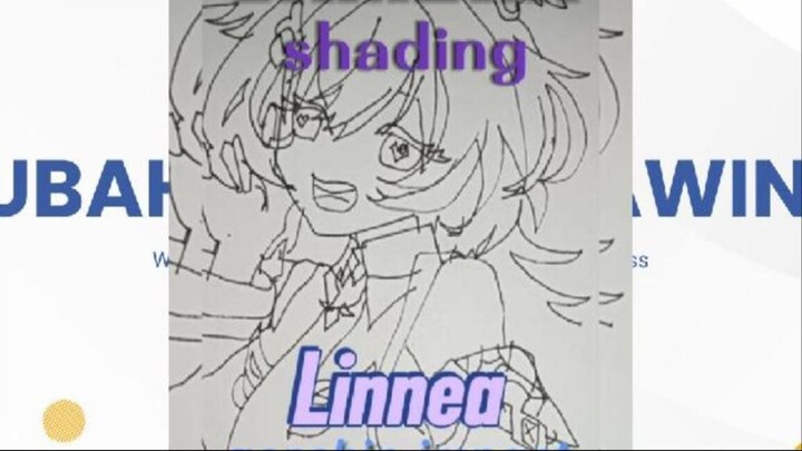 fan drawing: menggambar linnea genshin impact bagian shading