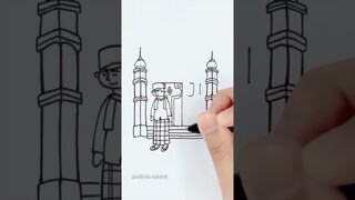 Lukis Masjid dari "KATA MASJID??" | Tiktok Olivia Valent #Shorts #OliviaValent