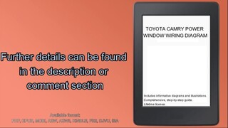 TOYOTA CAMRY POWER WINDOW WIRING DIAGRAM