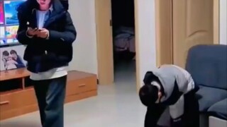 The younger brother knew his parents were just threatening him, but his sister really hit him...