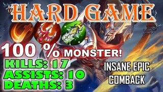 ABSOLUTE 100% MONSTER! HAYABUSA AGGRESSIVE HARD GAME! MLBB Hayabusa gameplay #1