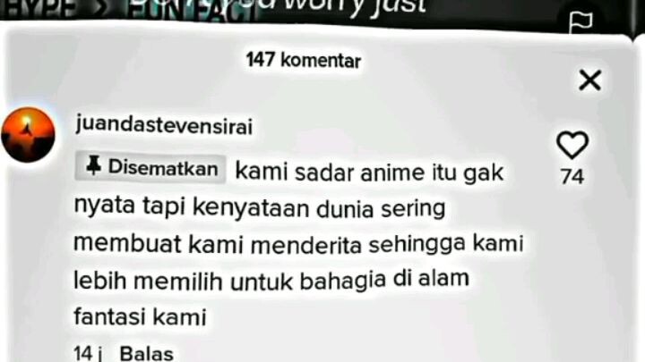 Dunia anime lebih asyik dari pada dunia nyata