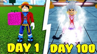 Zeno Tóm Tắt 100 Ngày Trở Thành Vua Hải Tặc Luffy Gear 5 Blox Fruit (level 1 to max in roblox)