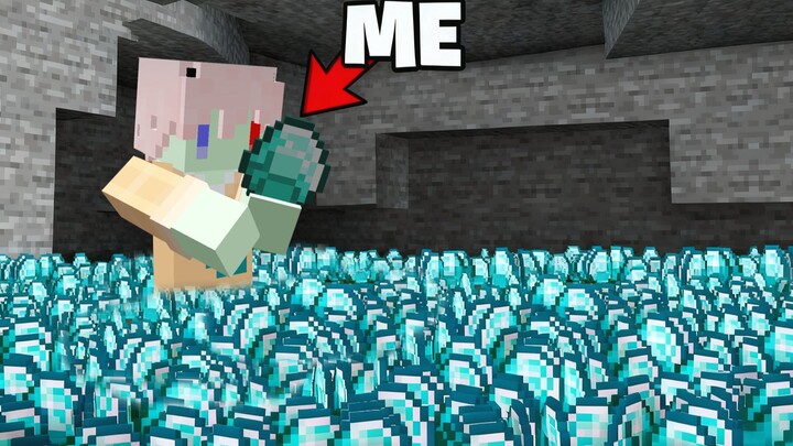 What if every block I mine drops diamonds?! Minecraft Minecraft