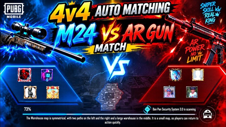 PUBG MOBILE game play TDM auto matching M24 vs AR gun match