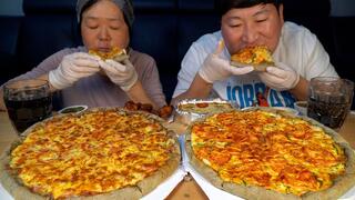 🍕어머니가 좋아하시는 피자 2판 먹방! 페퍼로니 & 쉬림프 피자! (🍕Pepperoni Pizza & Shrimp Pizza) 요리&먹방!! - Mukbang eating show