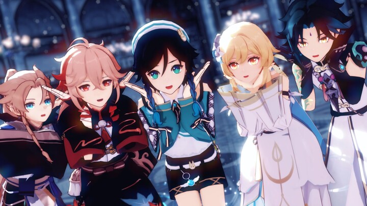 [เก็นชินอิมอิมแพกต์ MMD] เด็กน้อยจากเตยวัฒน์ร่วมเดินทางไปกับฉันด้วย ~ หญิง､魈､Manyo､Abedo､เวนดี้~
