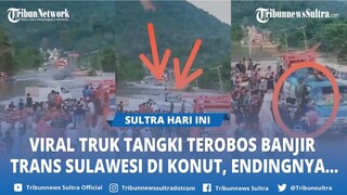 Video Viral Dua Mobil Tangki Nekat Terobos Banjir di Konawe Utara Sultra Sampai Kena Pukul Oknum TNI