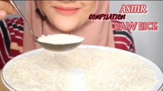 RAW RICE EATING|| COMPILATION RAW RICE IN THE PLATE |MAKANN BERAS MENTAH PAKE CENTONG|ASMR INDONESIA