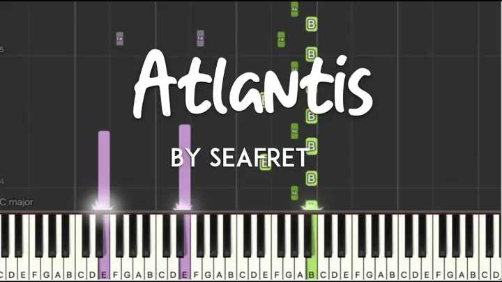 Atlantis by Seafret synthesia piano tutorial + sheet music