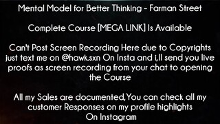 Mental Model for Better Thinking Course Farman Street download