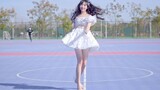 Dancing the HyunA's "Flower Shower" at the basketball court