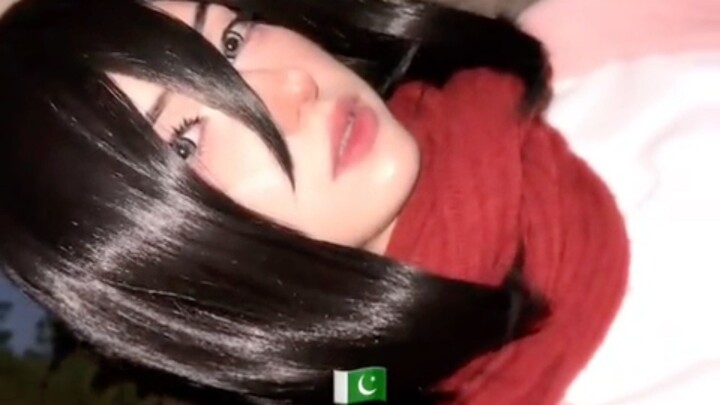 Cosplay sad mikasa Pakistani version