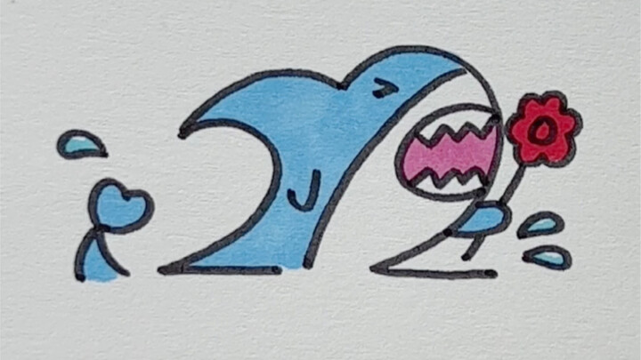 22 Draw a shark and give you flowers!