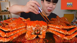 Mukbang bạch tuộc sốt và cua king crab phần 1 #anngon