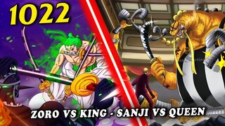 ( Spoiler One Piece 1022 ) - Loạn chiến Onigashima, Zoro hồi phục cùng Sanji quyết đấu King và Queen