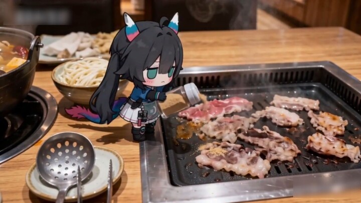 Taking Little Silly Dragon to an incredibly delicious all-you-can-eat BBQ!!