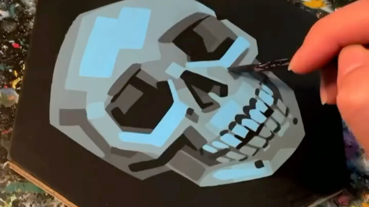 Let's challenge: Draw a skull with just a few strokes!