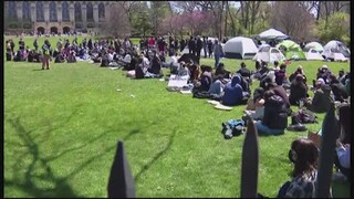 Northwestern students protest war and for university to disclose any partnerships with Israel