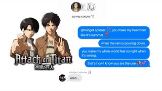 eren confesses to levi on valentine's day through lyric prank?! ft. survey corpse [aot]