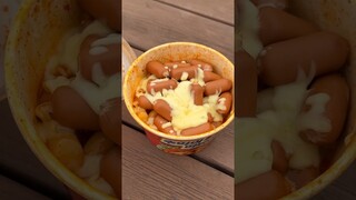 7$ for Korean Convenience Store, Cheese Tteokbokki, Spaghetti , Sausage , Mark Set Meal