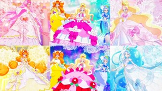 Princess Pretty Cure has all transformed, and the clothes in this generation are really gorgeous