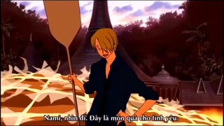 Sau khi thi đấu chiến thắng, Sanji thả thính Robin và Nami nhưng chỉ còn...cái nịt