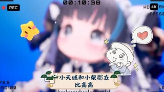 小天城和小柴郡在比高高