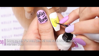 Cách VẼ NAILS HOA HỒNG bằng màu nước #beauty