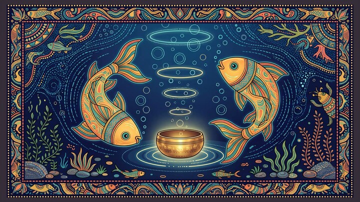 1 Hour Singing Bowl Sound Bath · 165 Hz + 247 Hz + 330 Hz · Two Fish Listening · No Talking