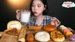 Marcaron 5 vị, bánh tart hạnh nhân, bánh bông lan cuộn kem 3 #amthuc