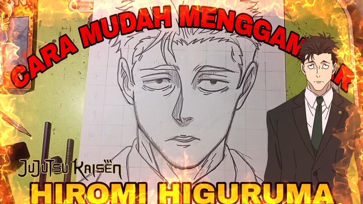 cara mudah menggambar anime jujutsu kaisen, higuruma