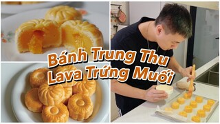 Lần đầu làm bánh trung thu nhân trứng muối chảy Vlog 124