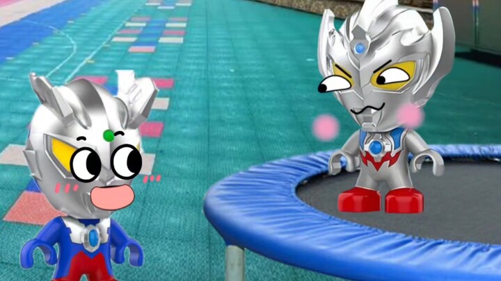 Little Tai won't let me play on the trampoline