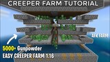 How to Make Creeper Gunpowder Farm in Minecraft Bedrock 1.17 (NEW)