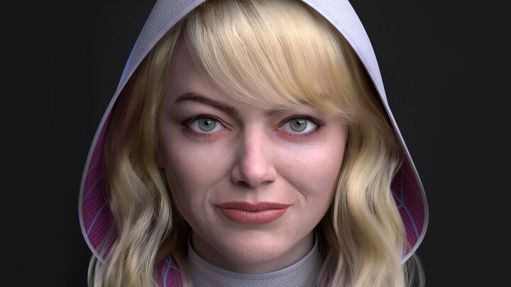 จำลองความงามของกวิน (นักแสดงสาวหิน) ในภาพยนตร์ The Amazing Spider-Man ด้วยเทคนิค CG! 【โมเดล 3D】