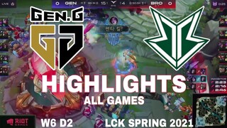 Highlight GEN vs BRO (All Game) LCK Mùa Xuân 2021 | LCK Spring 2021 | Gen G vs Fredit BRION