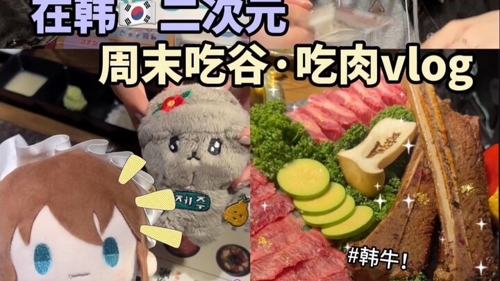 二次元在韩vlog💜吃谷失败+吃韩牛套餐
