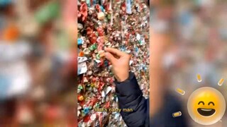 Licking gum wall 😱